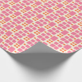 クリームの背絵を描景のピンクとオレンジのシェイプ ラッピングペーパー (角)