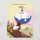 クリームの誕生日にチョコレート階段 招待状 (正面/裏面)