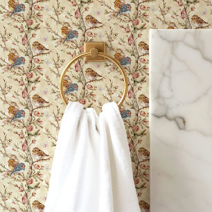 クリームの鳥と枝 壁紙