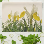 クリームの黄色アイリス キッチンタオル (折り畳み)