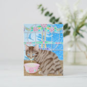 クリームを塗ったヒゲ！ ポストカード (スタンド正面)