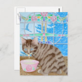 クリームを塗ったヒゲ！ ポストカード (正面/裏面)