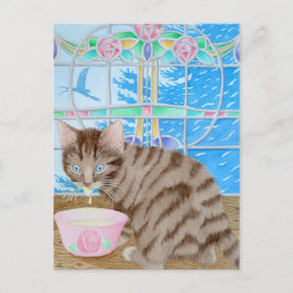 クリームを塗ったヒゲ！ ポストカード