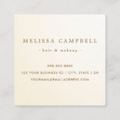 クリームアイボリーの高級プロフェッショナルミニマリスト スクエア名刺 (裏面)