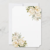 クリームアイボリーバラ写真メモリアル愛の記憶 招待状 (裏面)