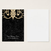 クリームアイボリーブラックヴィンテージカスタムイヤリングカード (正面&裏面)