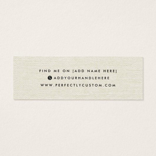 クリームアイボリーリネンロゴスタッドイヤリングディスプレイカード (裏面)