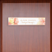 クリームアイボリー桃サマーフラワーズブティックマネージャー デスクネームプレート