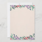 クリームアイボリー水彩フローラブライダルシャワー 招待状 (裏面)