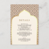 クリームアイボリー金ゴールド幾何学的パタ結婚ーンの詳細 エンクロージャーカード (正面)