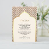 クリームアイボリー金ゴールド幾何学的パタ結婚ーンの詳細 エンクロージャーカード (スタンド正面)