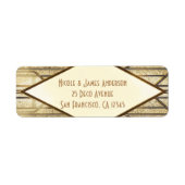 クリームアイボリー金ゴールド20のアールデコギャツビー結婚グラーム ラベル (正面)