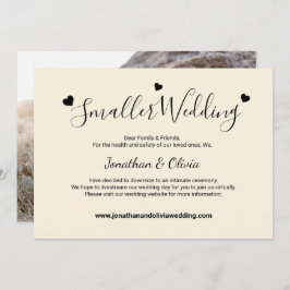 クリームアイボリー 小規模な結婚式 フォト ダウンサイズ 結婚式 案内状