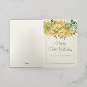 クリームアイリッシュバラ80誕生日 箔グリーティングカード (外側レイダウン)