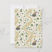 クリームアイリッシュレインボークローバー&ハート誕生日 サンキューカード (裏面)