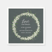 クリームアカシア春の花結婚アートナプキン スタンダードカクテルナプキン (正面)