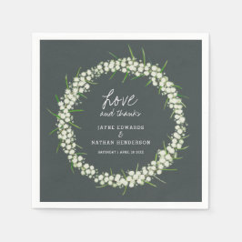 クリームアカシア春の花結婚アートナプキン スタンダードカクテルナプキン