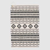 クリームアステカミックスモチーフの茶色のパターン ゴルフタオル (正面)