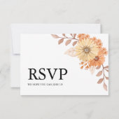 クリームアプリコット フローラル ウェディング RSVP カード (裏面)