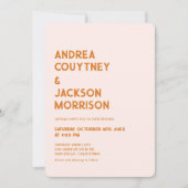 クリームアンドオレンジレトロボホ結婚ズ 招待状 (正面)