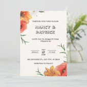 クリームアンドグリーンフローラ結婚式招待状 招待状 (スタンド正面)