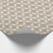 クリームアンドグレイエレガントスタイルビクトリアンダマスクアート ラッピングペーパー (角)