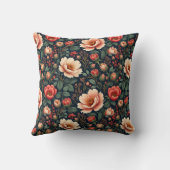 クリームアンドコーラルビューティフルフローラ クッション (裏面)