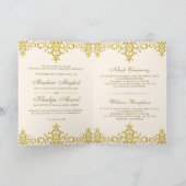 クリームアンドゴールドフォイルダムイスラム結婚ズ 招待状 (内部)