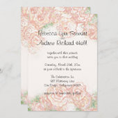 クリームアンドピンクロセス結婚式招待状 招待状 (正面/裏面)