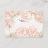 クリームアンドピンクローズ結婚ズ座席表 プレイスカード (裏面)