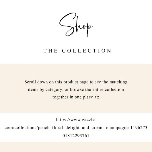 クリームアンドピーチパーソナライズされた赤面とゲスト名 メニュー