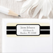 クリームアンドブラッククラッシー差出人住所シール ラベル (インサイチュ)