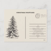 クリームアンドブラッククリスマスツリーホリデーポストカード シーズンポストカード (裏面)