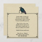 クリームアンドブラックレイヴンハローウィンパーティ 招待状 (正面/裏面)