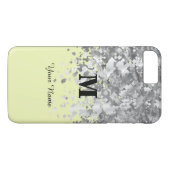 クリームイエローグリッターパーソナライズされたモノグラム Case-Mate iPhoneケース (裏面(横))