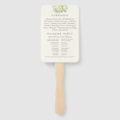 クリームイエローフローライタリアンアーチ結婚式 プログラム ハンドファン (裏面)