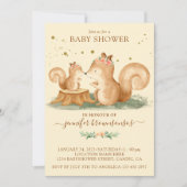 クリームイエローリス家族ママベビー 招待状 (正面)