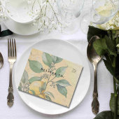 クリームイエローレモンオーチャードボタニカルQRコード オールインワン招待状