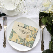 クリームイエローレモングリーンオーチャードミニマリスト オールインワン招待状