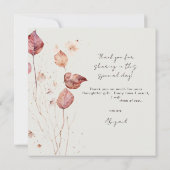 クリームウィスパーズ秋ブライダルシャワー感謝してい 招待状 (裏面)