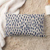 クリームウィズネイビースペックルス装飾用クッション ランバークッション (ブランケット)