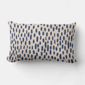 クリームウィズネイビースペックルス装飾用クッション ランバークッション (正面)