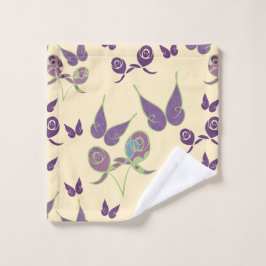 クリームウォッシュクロスに蝶の喜び ウォッシュタオル
