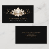 クリームウォーエレガントターカラーロータス – ゴールデンオーナメント 名刺 (正面/裏面)