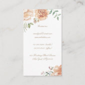 クリームウォーターカラーフラワーズブーケエレガント美しい 名刺 (裏面)