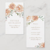 クリームウォーターカラーフラワーズブーケエレガント美しい 名刺 (正面/裏面)