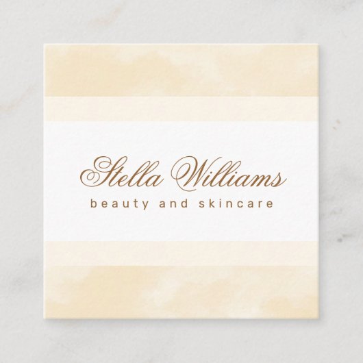 クリームウォータートレンディースパブティック書道 スクエア名刺 (正面)