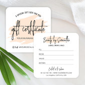 クリームウォーターモダンカラー髪サロンギフトカード スクエア名刺