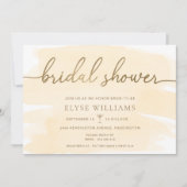 クリームウォーター色金ゴールドブライダルシャワー 招待状 (正面)