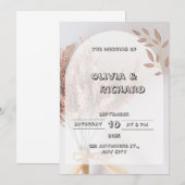 クリームエステティック結婚式招待状 招待状 (正面/裏面)